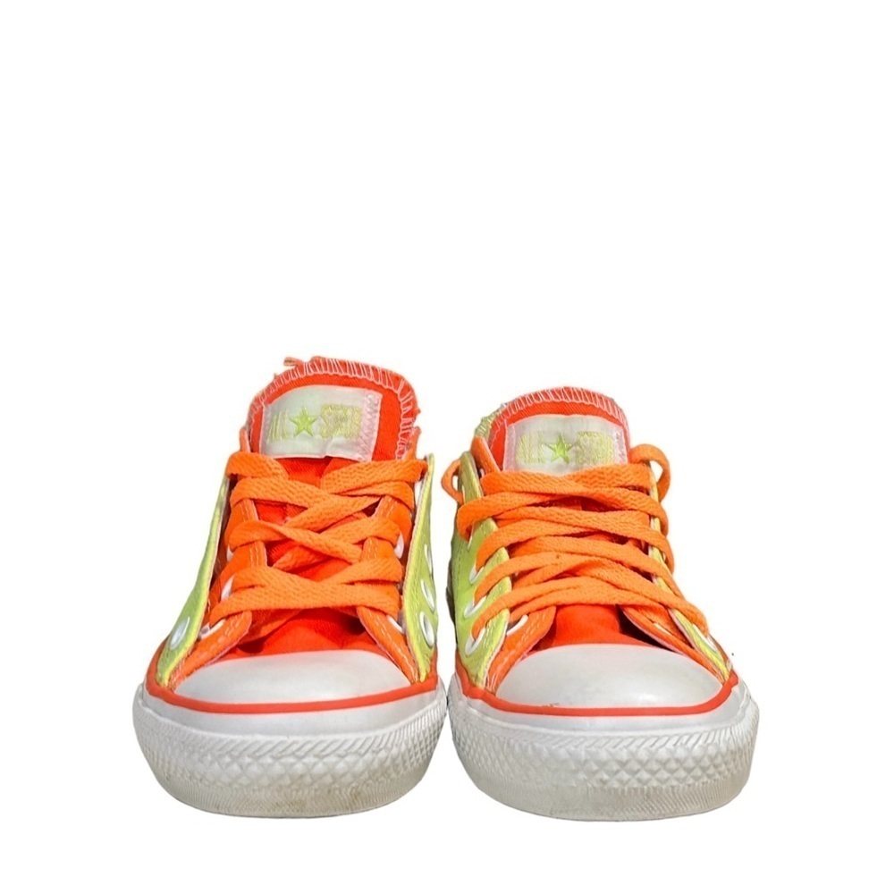 Converse All Stars Unisex Neon Yellow/Orange Double Tongue Sz 5 Women’s/3 Men’s - Picture 4 of 9